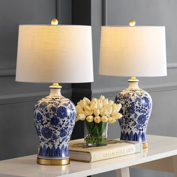 Jennifer 25.25" Ceramic/Metal LED Table Lamp